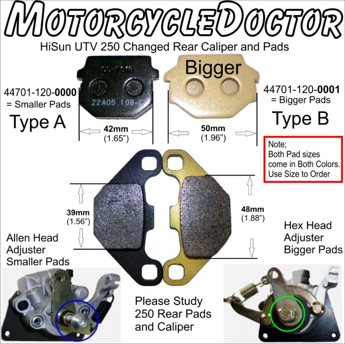 REAR BRAKE PADS 250 Type 'A' see Pics. - Image 2