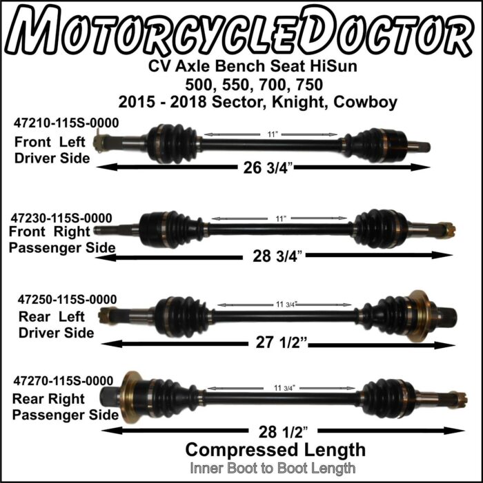 Front Right AXLE 500 550 700 750 BENCH SEAT - Image 3