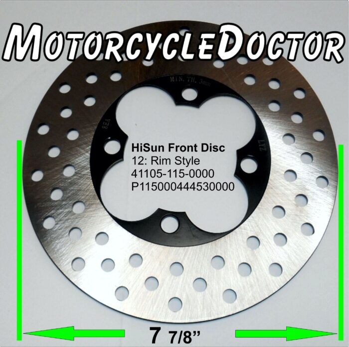 Front Brake Disc Plate 7 7/8" O.D.