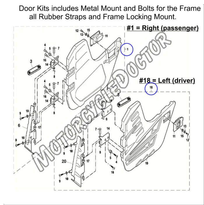 Door Complete Right 2 Bucket Seat models #1 - Image 4