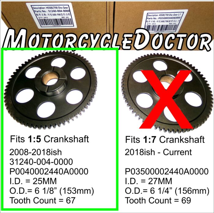 STARTER DISK GEAR 450/500/550/700/750 67Teeth 1:5 Std. Crank