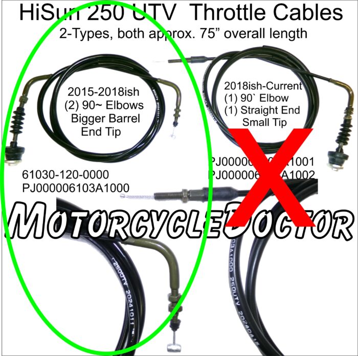 Throttle Cable HS 250 (2) 90 Degree Elbows