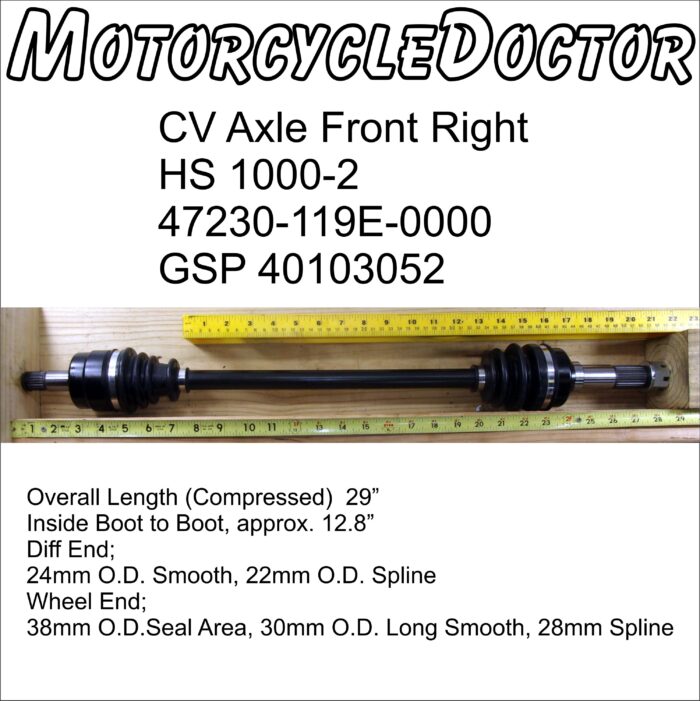 Front Right AXLE 1000-2 UTILITY