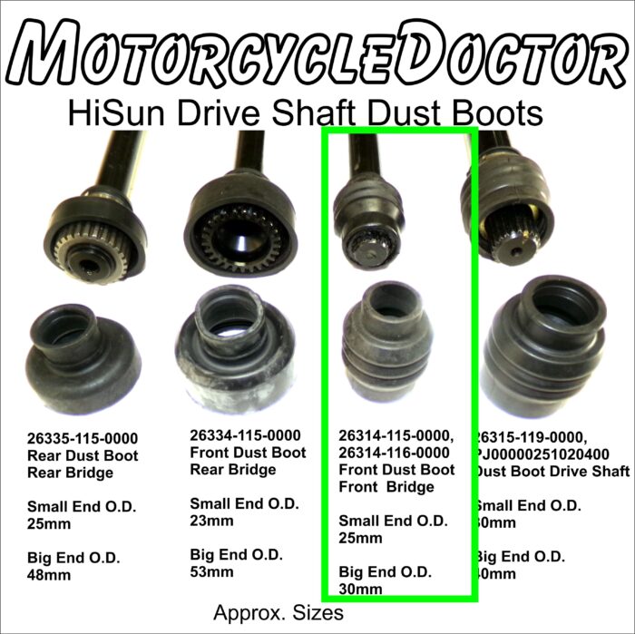 Dust Boot Front and Rear Bridge 25mm