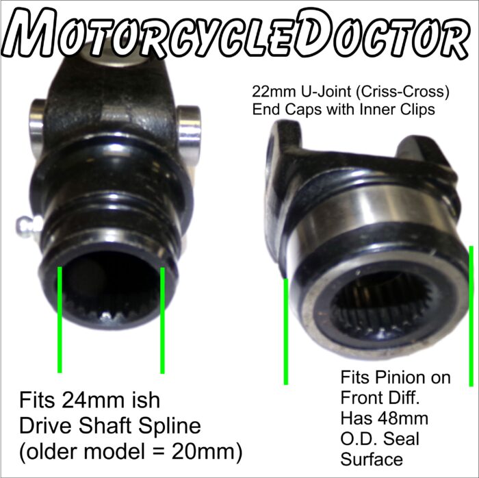 U Joint and Yokes Front Diff to 24mm ish Drive Shaft - Image 3