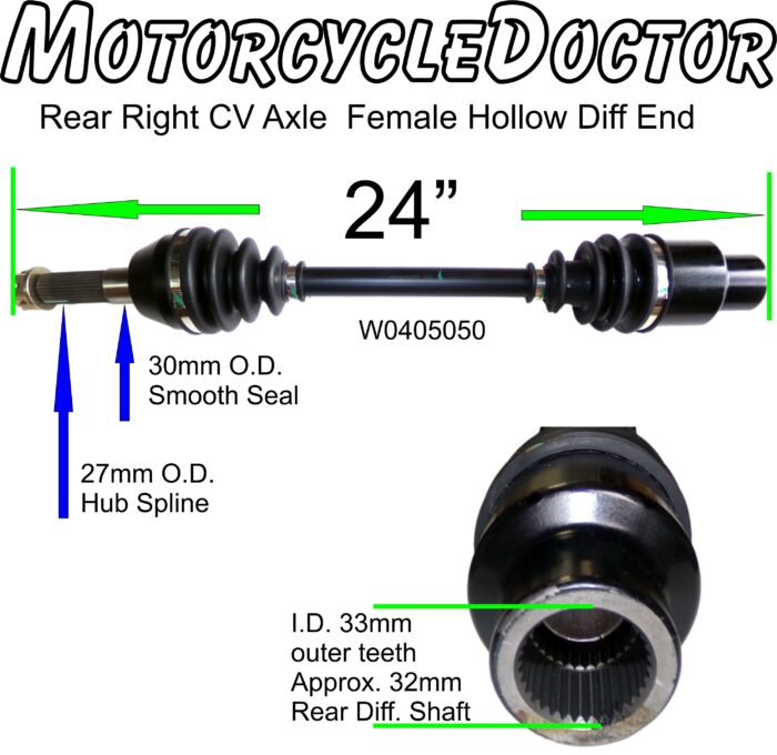 CV Axle Rear Right XY Female End