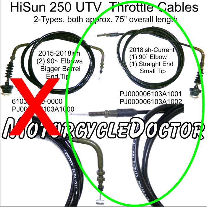 Throttle Cable HS 250 (1) 90 Degree Elbow and Straight Threaded End